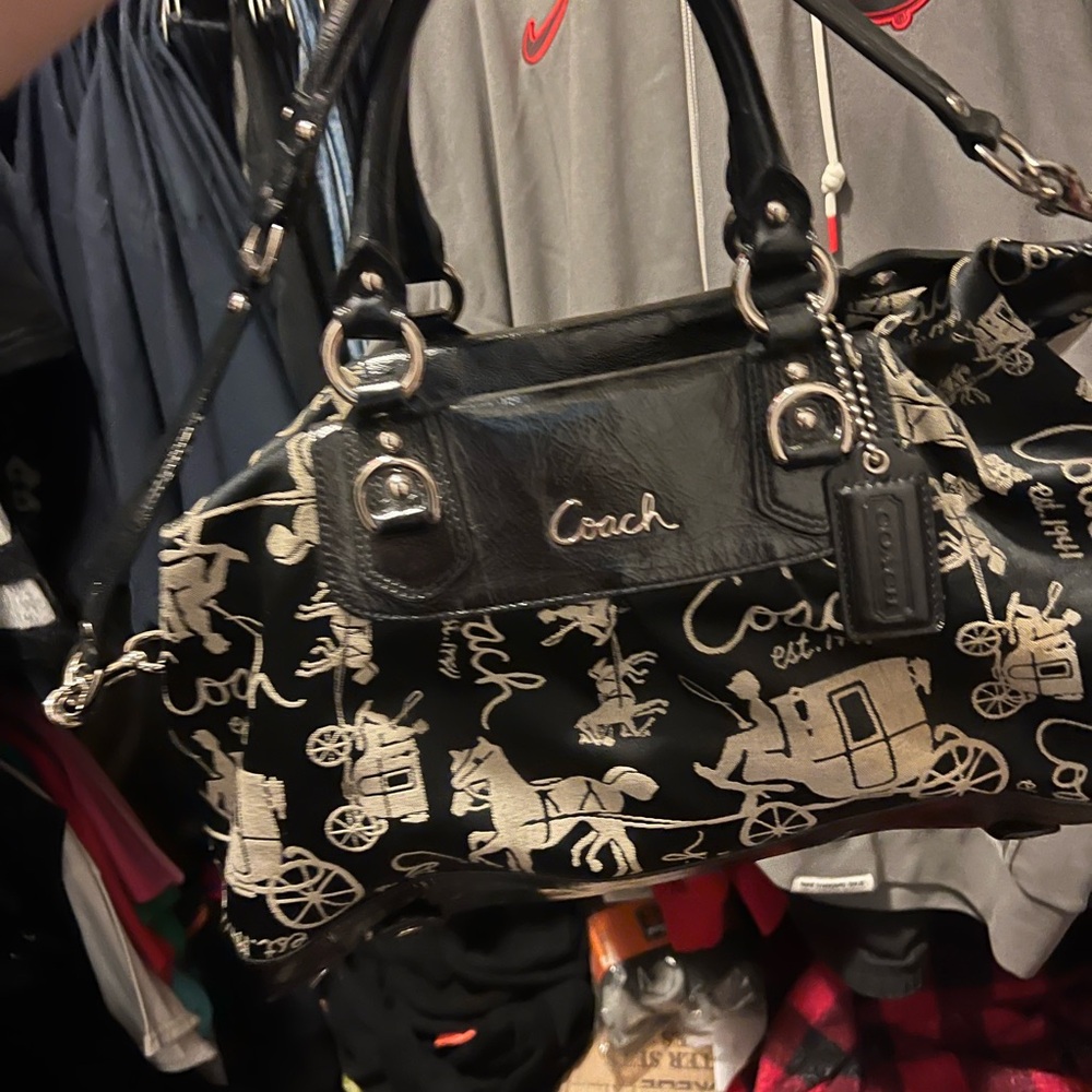 Coach Black and Tan Shoulder Bag
